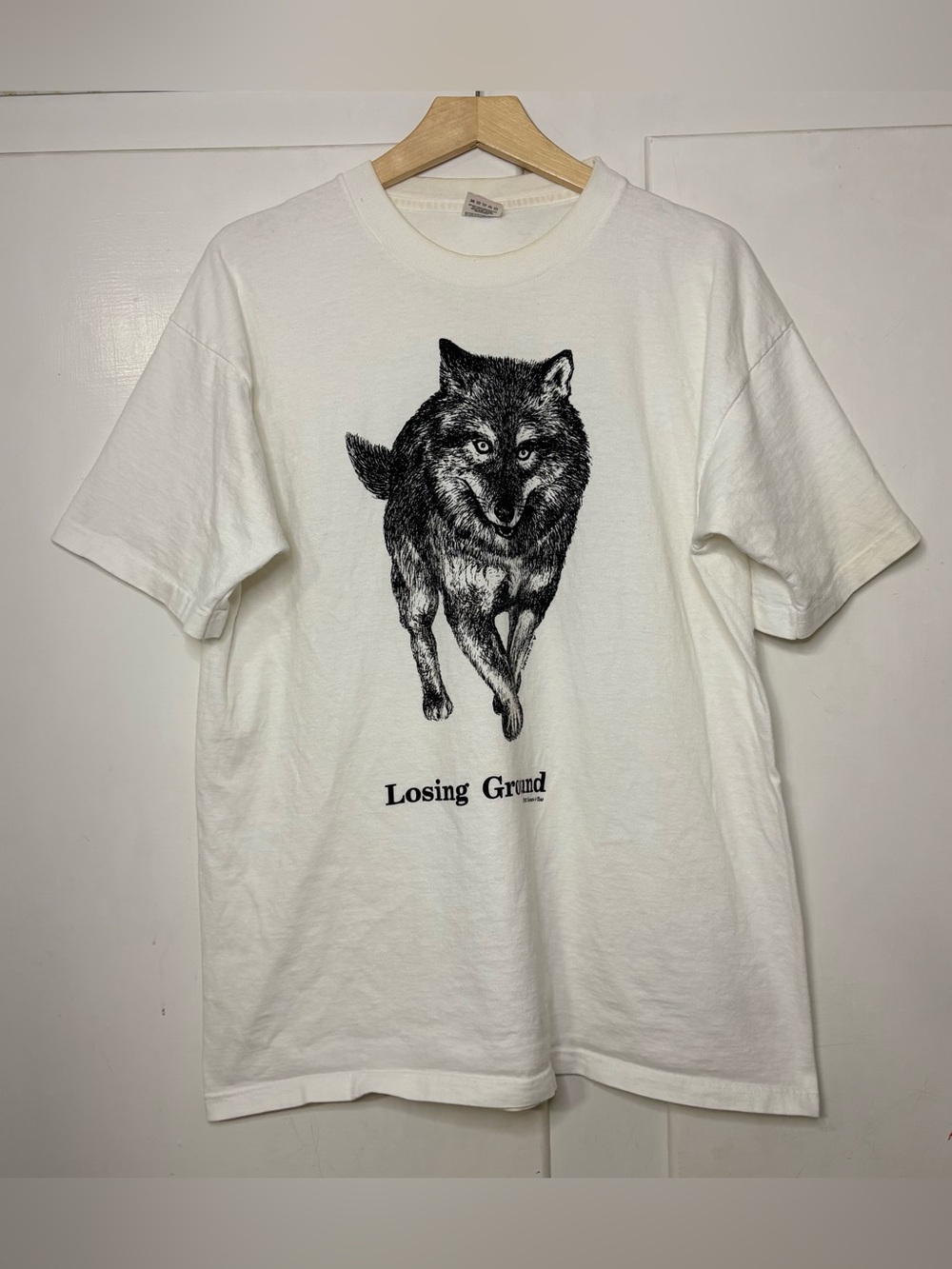 Vintage 90s Wolf Losing Ground Human I Tees Graphic T Shirt